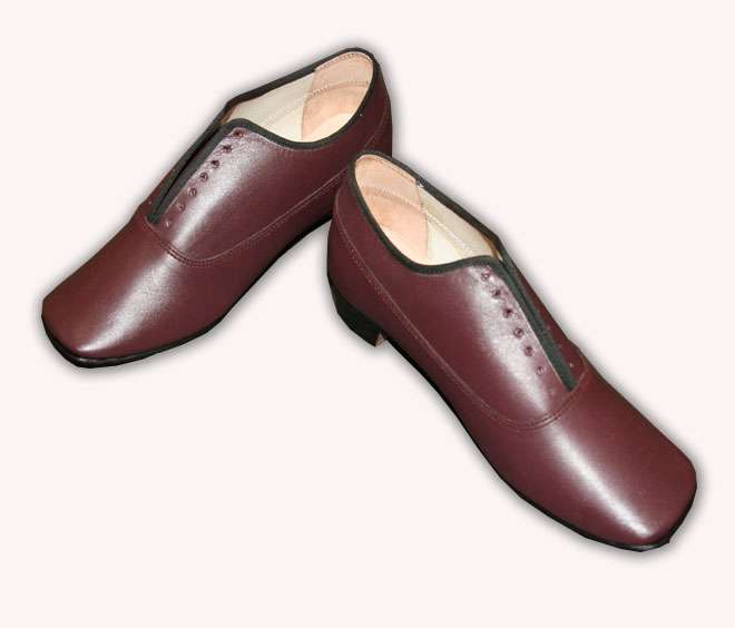 All maroon lace shoe.